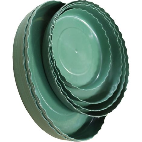 Lot de 2 pots de jardin hauts 2 gallons, vert armée, avec soucoupe, anti-racines, pour balcon, plantes, légumes, lierre, rosiers, plastique, diamètre 23 x hauteur 22 x base 19 cm (1/5)