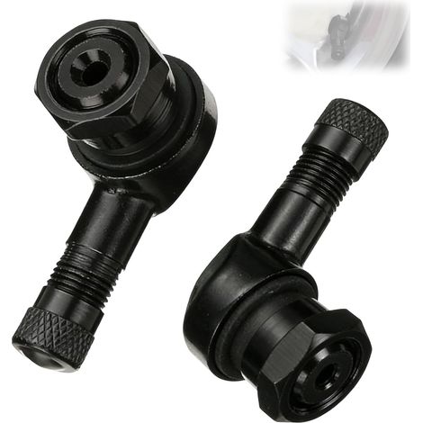 Motorcycle 90 Degree Elbow Valve Extender Adapter Tyre Valve Extender in Gold/Black, Ideal for Bikes and Motorcycles, Set of 2 Pair, Motorcycle Elbow Valve (1/5)