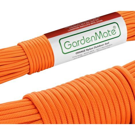 31m x 4mm Nylon Paracord 550 Strong Orange Rope for Gardening and Camping (1/5)