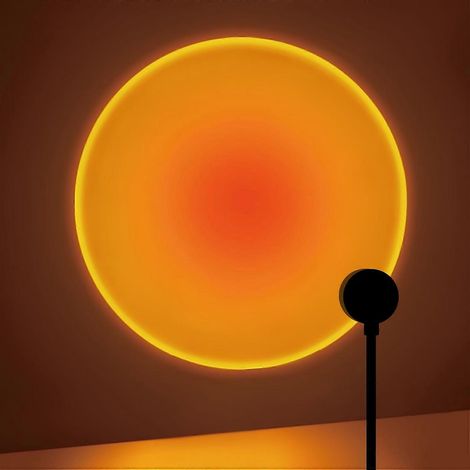 Lámpara de proyección de atardecer, efecto de luz dinámica con degradado naranja y rojo, luz nocturna LED giratoria multiángulo alimentada por USB para la decoración del hogar, la sala de estar y el d (1/5)