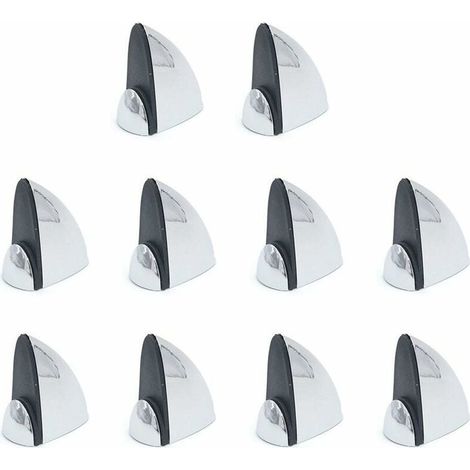[MAI UTILIZZATO]  INHHUB Confezione da 10 morsetti per vetro per mensole in legno/vetro, staffa in legno a forma di bocca di pesce, serraggio regolabile da 3 a 16 mm di spessore, finitura in lega di z