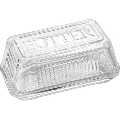 Beurrier en verre avec couvercle, récipient couvert pour comptoir de conservation polyvalent, plateau à Dessert, bol. (1/4)