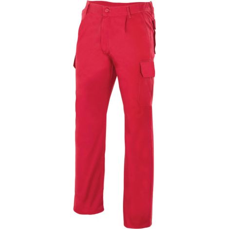 Pantalón industrial con costura de seguridad y bolsillos de parche VELILLA Serie 345 64 Rojo