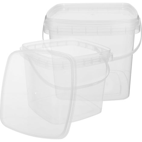 2 Seaux en Plastique PP 5l avec Couvercle, Poignée Ergonomique, Stable et Facile à Manipuler, pour Stocker l'eau Sable en Ranches (1/5)