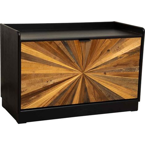Zapatero de madera recuperada marrón 80x38x53h cm (1/5)