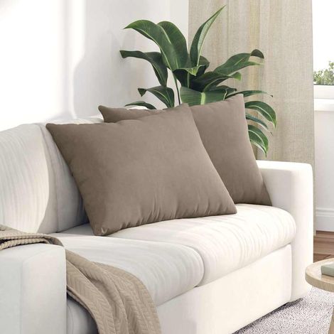 Sofakissen 2 Stück Taupe 70 x 50 cm Stoff