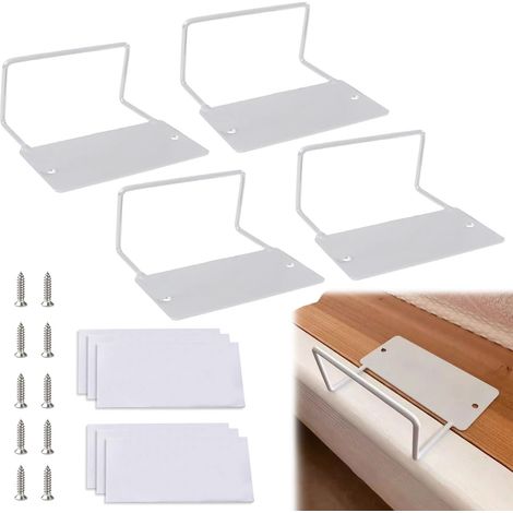 Lot de 4 supports de matelas anti-glissement,butoir de lit pour matelas latéral, remplissage d'interstices pour matelas, installation facile, blanc (1/5)