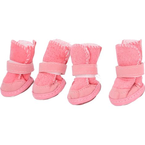 Lot de 4 bottes pour animaux de compagnie, chaudes, douces, antidérapantes, légères et ajustables, idéales pour chats et chiens (Chihuahua, Bichon, Schnauzer, Roséate), taille 2. (1/5)