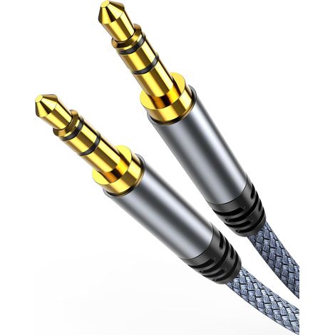 Câble Jack Audio 3.5mm Mâle vers Mâle [1.1m], Cable Auxiliaire stéréo en Nylon Tressé Haute Qualité, pour Casque, Voiture, Haut-parleur, Autoradio, Smartphones, MP3 (1/5)