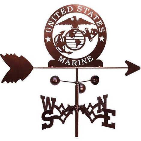 Girouette en acier inoxydable, indicateur de direction du vent, style ferme - Corps des Marines des États-Unis (1/5)
