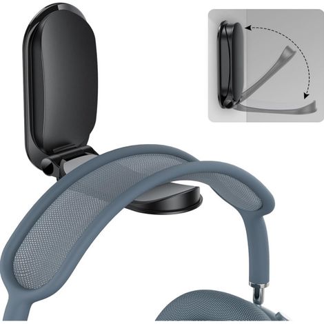 Support de Casque,Support Casque Pliable sous Bureau,1 Pièce Crochet Mural Adhésif pour Casque Gaming,Support Universel pour Casque Audio,Écouteurs,AirPods Max,Sony,Sennheiser-Blanc