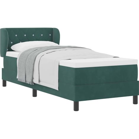 Maison Exclusive - Boxspringbett mit Kopfteil Dunkelgrün 80 x 200