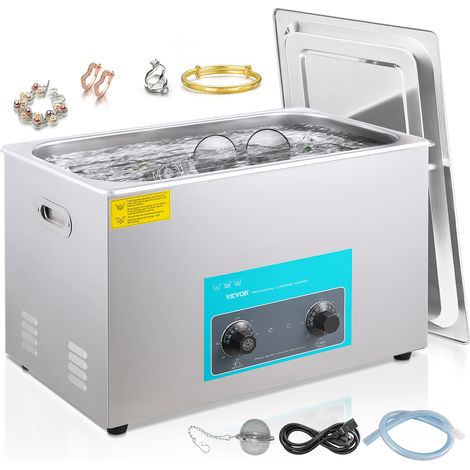 VEVOR Ultraschallreiniger 30L Ultraschall-Reinigungsmaschinensteuerung mit 304-Edelstahlknopf, mit Heiztimer für Schmuck, Uhren, Brillen, Dentalinstrumente (1/5)