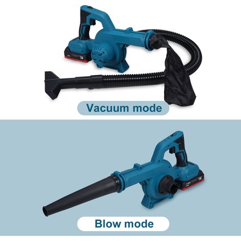 Aspirateur souffleur sans fil rechargeable 6 vitesses avec interrupteur de verrouillage pour nettoyage boîtier PC feuilles mortes poussière industrielle 2 batteries 21V 1500mAh (1/5)