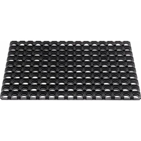 Paillasson à anneaux ouverts, en caoutchouc noir, L 1000 x l 1500 x P 22 mm (1/2)