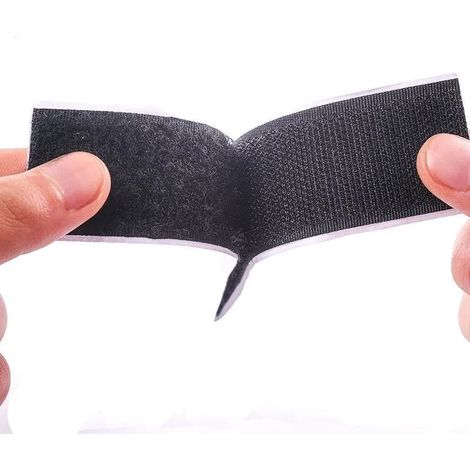 Ruban adhésif Velcro auto-agrippant noir et blanc en nylon, 25 mètres, colle forte, largeurs 20/25/30/50 mm, noir, 25 mètres (1/5)