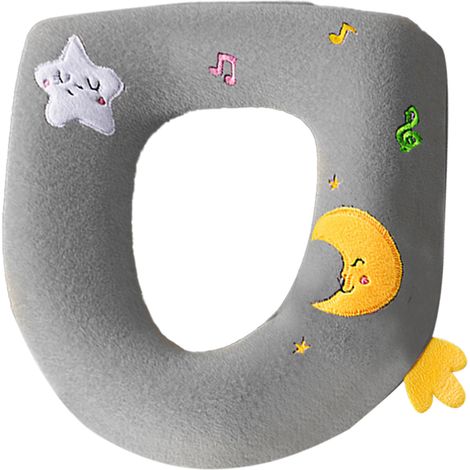 Coussin De Siege De Toilette - En Coton Tricoté Élastique - Adaptable Siège Ronde Et Rectangulaire - Usage Intérieur Toutes Saisons - 1 Pièce (1/5)