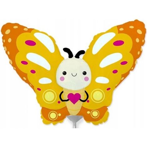 Ballon papillon en aluminium, motif prairie printanière, 35 cm