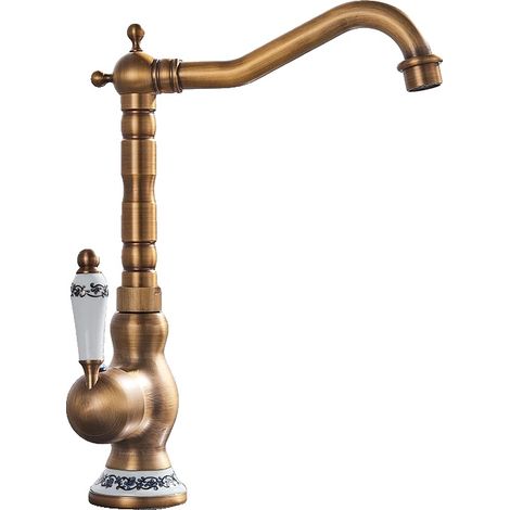 Rubinetto per lavabo, struttura in ottone, rotazione a 360 gradi, alta resistenza termica A. (1/2)