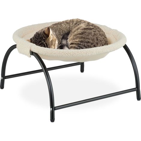 Letto amaca in peluche per gatti: struttura rialzata, morbida e robusta