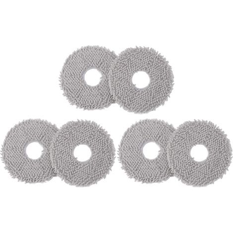Pack of 6 washable cleaning cloths for Midea V10/V12/W11 robot vacuum cleaner – grey microfiber (1/5)