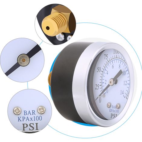 Manomètre de force TS-50-14bar 0-200 psi/0-14 bar, filetage NPT 1/4". (1/4)