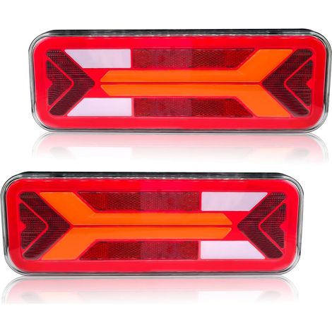 Pack of 2 LED Trailer Lights 12 V 24 V Waterproof Van Tail Light Kit for Truck, Caravan, Motorhome, Tractor (1/5)