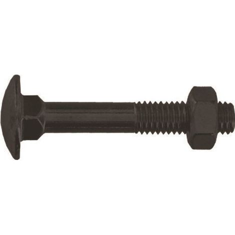 Boulons Tête Ronde Collet Carré Acier Noir 7x45 - INVENTIV