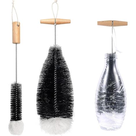 Bottle Cleaning Brush, 2 Piece Dense Brush for Bottles, Glass Bottles and Narrow Bottles for Carafe, Bottle (1/5)