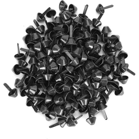 200 pieds plats noirs pour la confection de sacs, bagages et accessoires de loisirs créatifs en cuir (12 mm). (1/5)