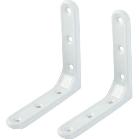 Escuadra de angulo metalica (2 uds) 100x100 mm Blanco (1/3)