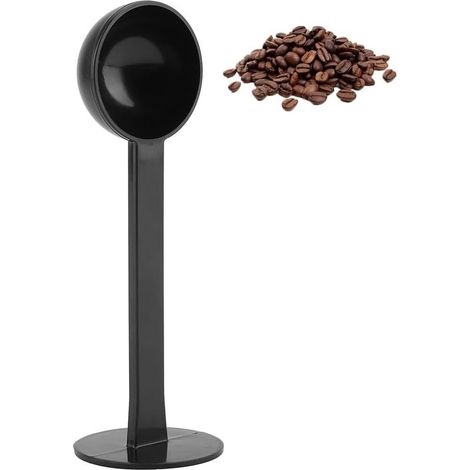 Cuchara medidora de café, cuchara medidora de plástico para café espresso, cuchara de plástico multifuncional reutilizable para uso comercial y doméstico con base prensada. (1/5)