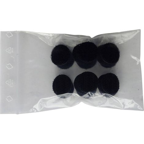 TRU COMPONENTS 685-330-Bag Punti a strappo da incollare Lato morbido e lato rigido (Ã˜) 19 mm Nero 8 pz. (1/5)