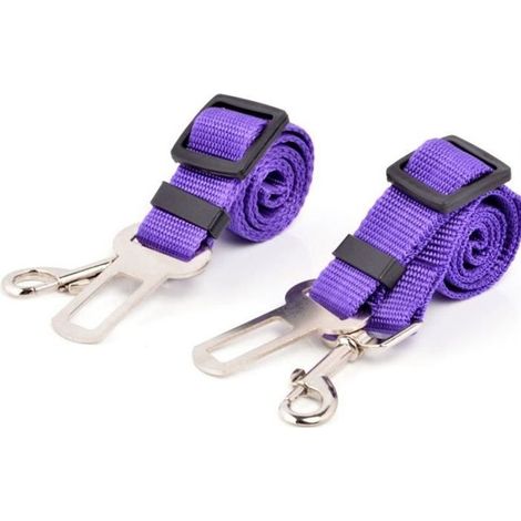 Laisse Ceinture de Sécurité - Non spécifié - Violet - Pour Chien et Chat - Système Réglable - Mousqueton Solide (1/3)