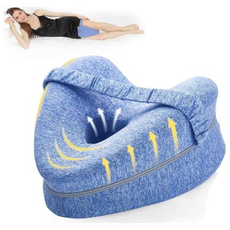 Coussin de Jambe, Genouillère Ergonomique pour Dormir, Genouillère en Mousse à mémoire de Forme avec Sangle pour dormeur latéral, Coussin de Soutien de Jambe avec Housse Amovible (1/5)