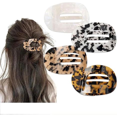 Lot de 4 barrettes et pinces à cheveux – Léopard – Plates – Femme – Accessoires tendance (1/5)