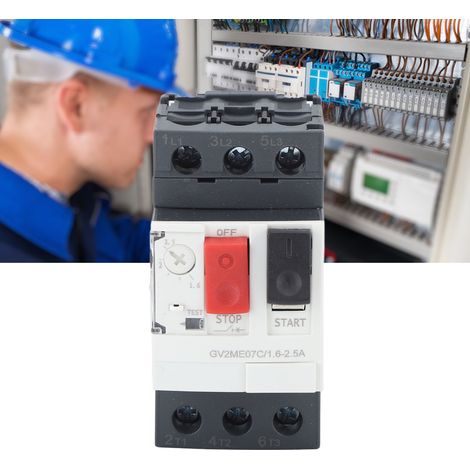 Motorschutzschalter, Motorstarter, Schutzschalter, 690 V AC, Handstartknopf, Überlastschutz, Schienenmontage, GV2-ME07C 1,6–2,5 A (1/5)