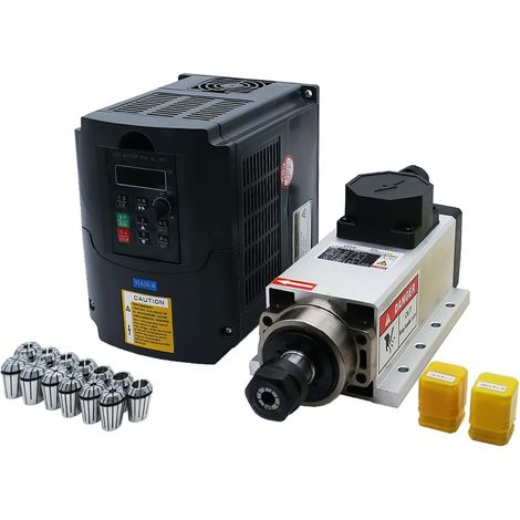 Kit de moteur de broche sans balais CNC Broche de machine-outil CNC 2200w 2.2kw 24000RPM ER20 moteur de broche de refroidissement par Air RP blanc VFD 13 pinces ER20 (1-13mm) ( Color : Option 6 , Size