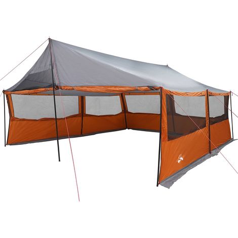 vidaXL Tienda Familiar con techo Gris y naranja 600 x 400 x 268 cm (1/2)
