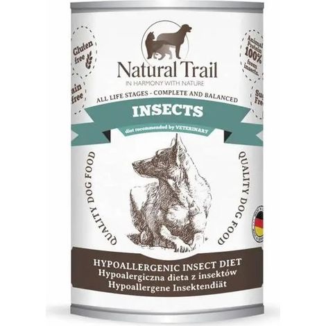 Nassfutter für Hunde NATURAL TRAIL Hundeinsekten Dose 12x350g