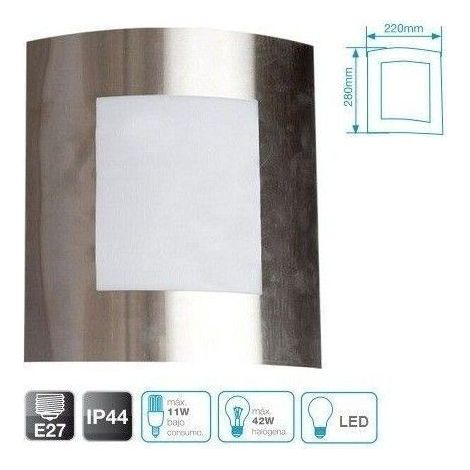 Applique murale 1xE27 en acier inoxydable GSC 0701910