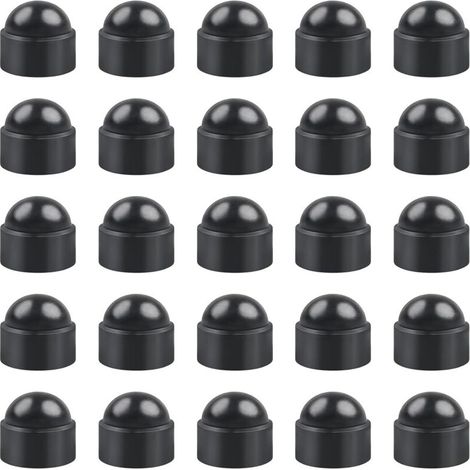 Confezione da 25 tappi a vite in plastica nera M8 - Tappi esagonali standard resistenti (1/4)