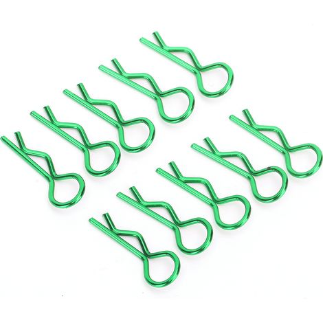 10 Pièces Fixations en R en Métal pour Châssis RC 1/5 à 1/10, Attaches Rigides Vertes pour Voiture Télécommandée (1/5)
