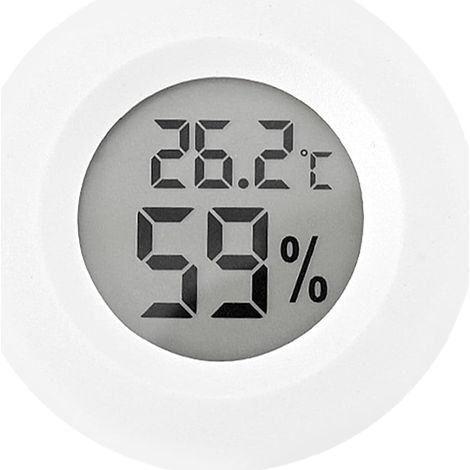 Termometro e igrometro per interni, display digitale rotondo con frequenza di aggiornamento di 10 secondi, schermo compatto da 4,5 cm, ideale per giardini, frigoriferi, armadi o stanze con piante da i