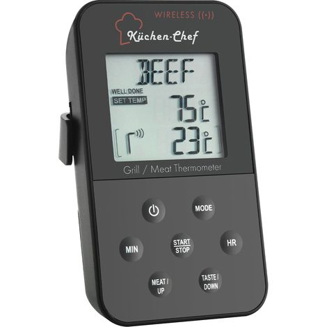 TFA Dostmann 14.1504 Grill-Thermometer Kabelsensor, Alarm, mit Timer, Überwachung der Kerntemperatu (1/5)