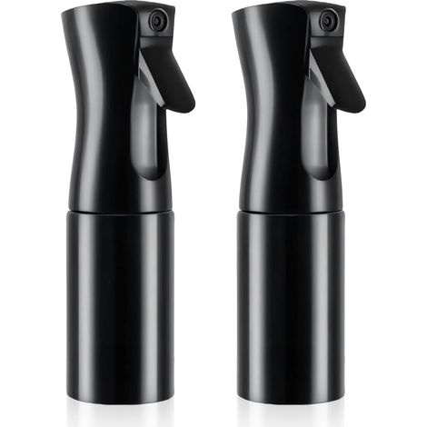 Set aus 2 x 200ml Wassersprühflaschen mit kontinuierlichem, feinem Nebel für Pflanzen, Reinigung, Alkohol usw. (schwarz)