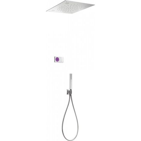 Kit de douche thermostatique électronique et encastré SHOWER TECHNOLOGY CHROMOTHERAPY avec Contrôle électronique compris (blanc) (1/2)