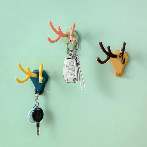 Einfacher und niedlicher Viskosehaken, spurlos klebend, für Bad und Küche, 3er-Pack (1/5)