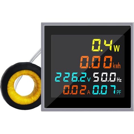 Compteur Énergie Monophasé 110V 220V 100A Voltmètre Ampèremètre Wattmètre Affichage LCD HD (1/4)
