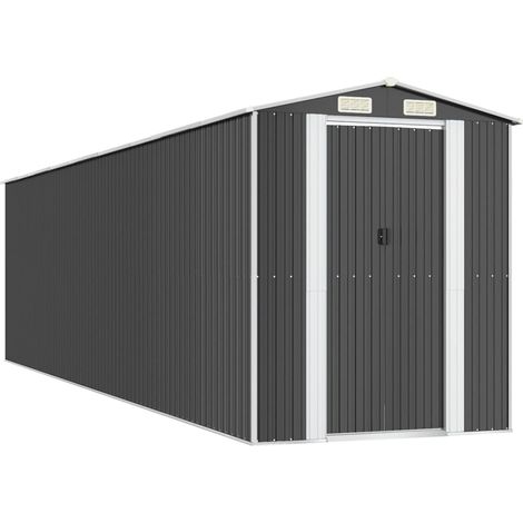 Cobertizo de jardín, cobertizo para cabaña, casa de almacenamiento, cobertizo para exteriores, cobertizo para herramientas, robusto, 192 x 772 x 223 cm, acero galvanizado antracita 020022203